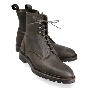 Outlet Carmina BOTTES À BOUT RAPPORTÉ EN CUIR CIRÉ MARRON FONCÉ | KENIA