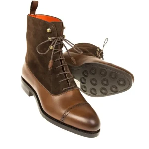 Clearance Carmina BOTTES BALMORAL FEMME DAIM VEGANO MARRON | BROWN