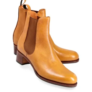 Outlet Carmina BOTTES CHELSEA A TALONS RUSTICALF TAN | TANNED