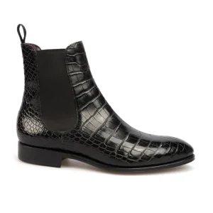 Online Carmina BOTTES CHELSEA ALLIGATOR NOIR | BLACK