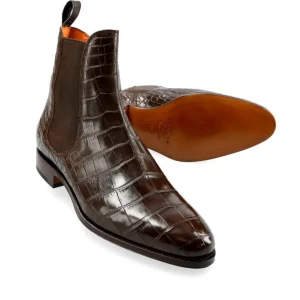 Cheap Carmina BOTTES CHELSEA FEMME ALLIGATOR MARRON | BROWN