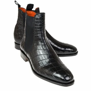Cheap Carmina BOTTES CHELSEA FEMME ALLIGATOR NOIR | BLACK
