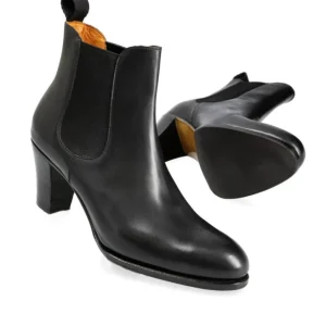 Clearance Carmina BOTTES CHELSEA FEMME TALON VITELLO NOIR | BLACK