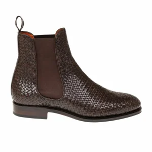 Hot Carmina BOTTES CHELSEA FEMME TRESSE MARRON | BROWN