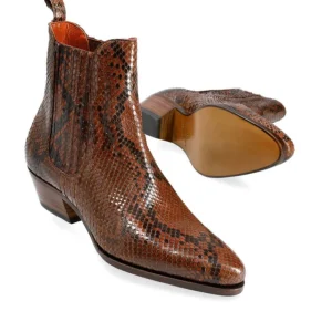 Sale Carmina BOTTES CHELSEA SERPENT/PYHTON FEMME PYHTON | HOTSAUCE