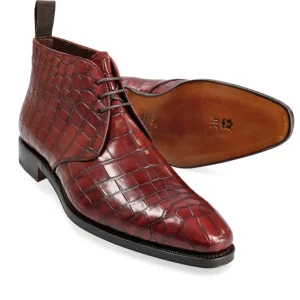 Store Carmina BOTTES CHUKKA ALLIGATOR BORDEAUX | BURGUNDY