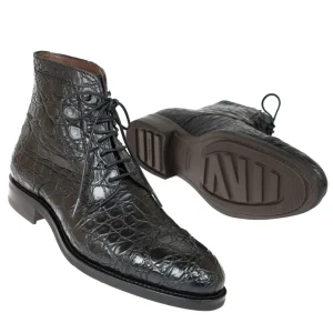 Discount Carmina BOTTES HOMME A BOUT DROIT CROCODILE NOIR | BLACK