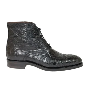 Discount Carmina BOTTES HOMME A BOUT DROIT CROCODILE NOIR | BLACK