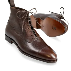 Outlet Carmina BOTTES HOMME A BOUT DROIT GRAIN MARRON | BROWN