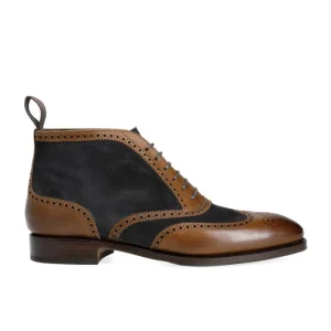 Online Carmina BOTTES HOMME PELLE VEGA VEGANO MARRON / DAIM MARINE | BROWN/NAVY