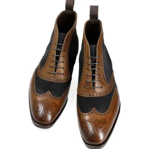 Online Carmina BOTTES HOMME PELLE VEGA VEGANO MARRON / DAIM MARINE | BROWN/NAVY