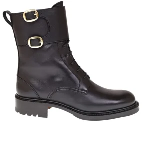 New Carmina BOTTES MILITAIRES FEMME RUSTICALF NOIR | BLACK