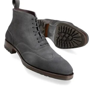 Clearance Carmina BOTTES WINGTIP EN DAIM GRIS ASSOMBRI | GRAY