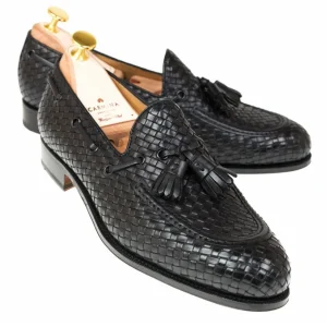 Sale Carmina BRAIDED TASSEL LOAFERS 80299 FOREST BLACK