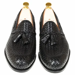Sale Carmina BRAIDED TASSEL LOAFERS 80299 FOREST BLACK