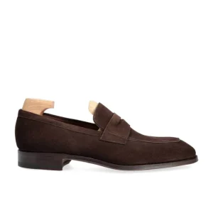 Store Carmina Brown Suede Penny Dress Loafers | Shoemaker
