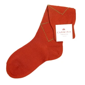 Shop Carmina CHAUSSETTES COURTES À CARREAUX ROUGES | TERRA