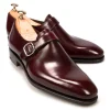Shop Carmina CHAUSSURE A BOUCLES CORDOVAN BORDEAUX | BURGUNDY