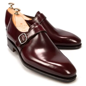 Shop Carmina CHAUSSURE A BOUCLES CORDOVAN BORDEAUX | BURGUNDY