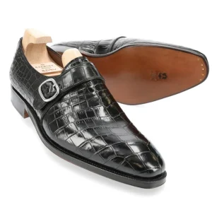 Store Carmina CHAUSSURES A BOUCLE UNIQUE ALLIGATOR NOIR | BLACK