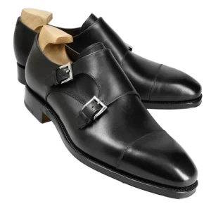 Shop Carmina CHAUSSURES A DOUBLE BOUCLE BOXCALF NOIR | BLACK