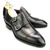 Outlet Carmina CHAUSSURES A DOUBLE BOUCLE BOXCALF NOIR |