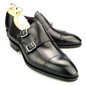 Outlet Carmina CHAUSSURES A DOUBLE BOUCLE BOXCALF NOIR |