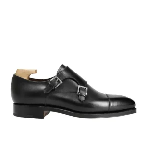 Shop Carmina CHAUSSURES A DOUBLE BOUCLE BOXCALF NOIR | BLACK