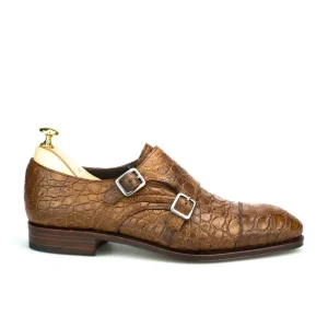 New Carmina CHAUSSURES A DOUBLE BOUCLE CROCODILE CUIR |