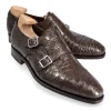 Cheap Carmina CHAUSSURES A DOUBLE BOUCLE CROCODILE MARRON | BROWN