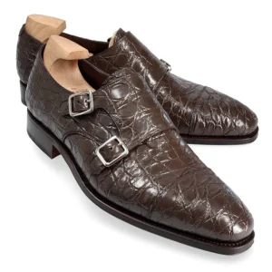 Cheap Carmina CHAUSSURES A DOUBLE BOUCLE CROCODILE MARRON | BROWN