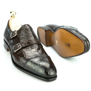 Store Carmina CHAUSSURES A DOUBLE BOUCLE CROCODILE MARRON |