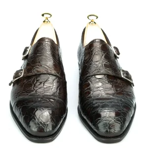 Store Carmina CHAUSSURES A DOUBLE BOUCLE CROCODILE MARRON |