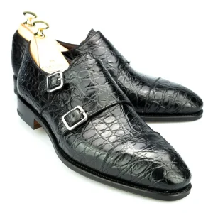 Cheap Carmina CHAUSSURES A DOUBLE BOUCLE CROCODILE NOIR |