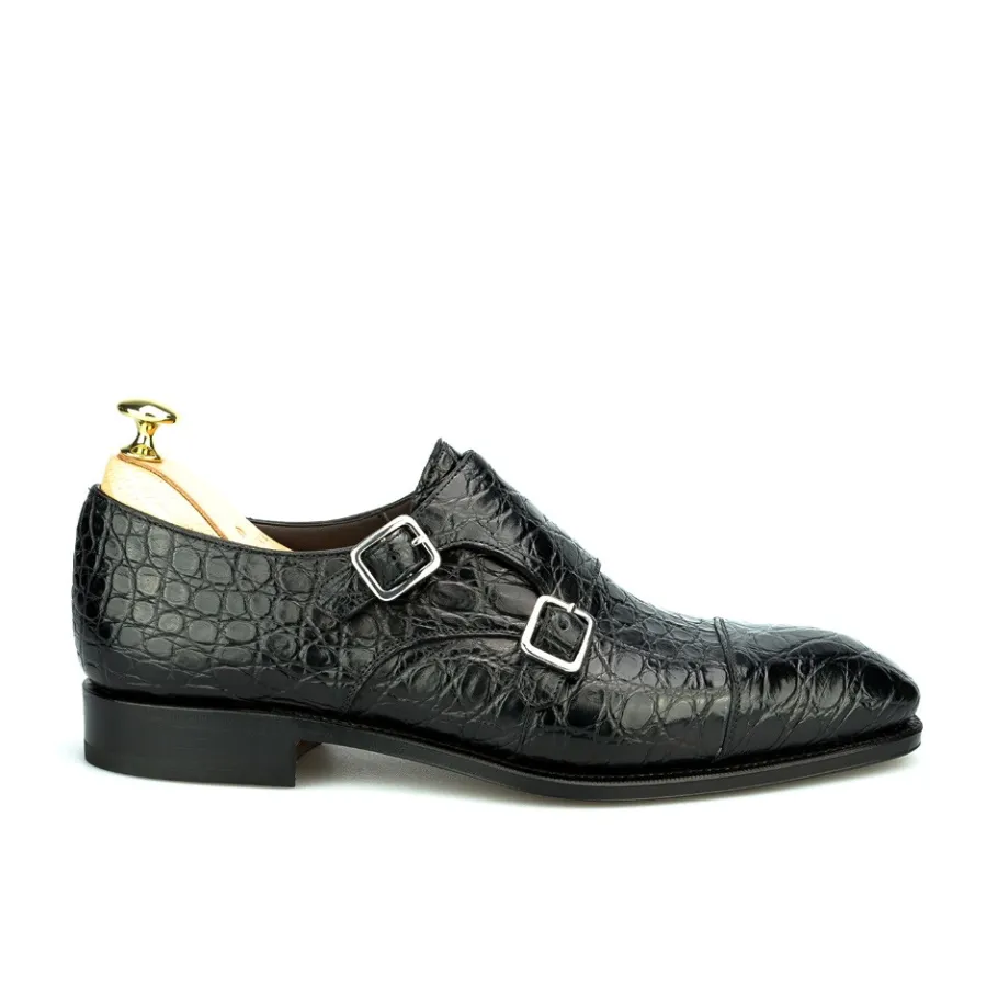 chaussures_a_double_boucle_crocodile_noir__carmina_2.webp Cheap Carmina CHAUSSURES A DOUBLE BOUCLE CROCODILE NOIR |