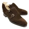 Shop Carmina CHAUSSURES A DOUBLE BOUCLE DAIM MARRON | BROWN