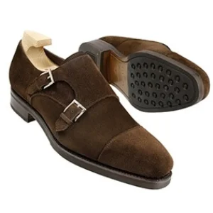 Shop Carmina CHAUSSURES A DOUBLE BOUCLE DAIM MARRON | BROWN