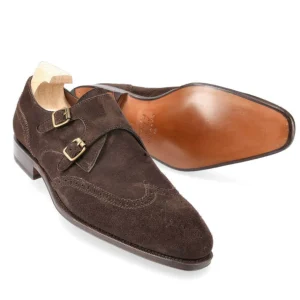 Cheap Carmina CHAUSSURES A DOUBLE BOUCLE DAIM MARRON | BROWN