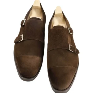 Shop Carmina CHAUSSURES A DOUBLE BOUCLE DAIM MARRON | BROWN