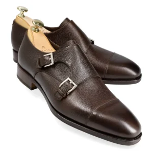 Outlet Carmina CHAUSSURES A DOUBLE BOUCLE GRAIN MARRON | BROWN