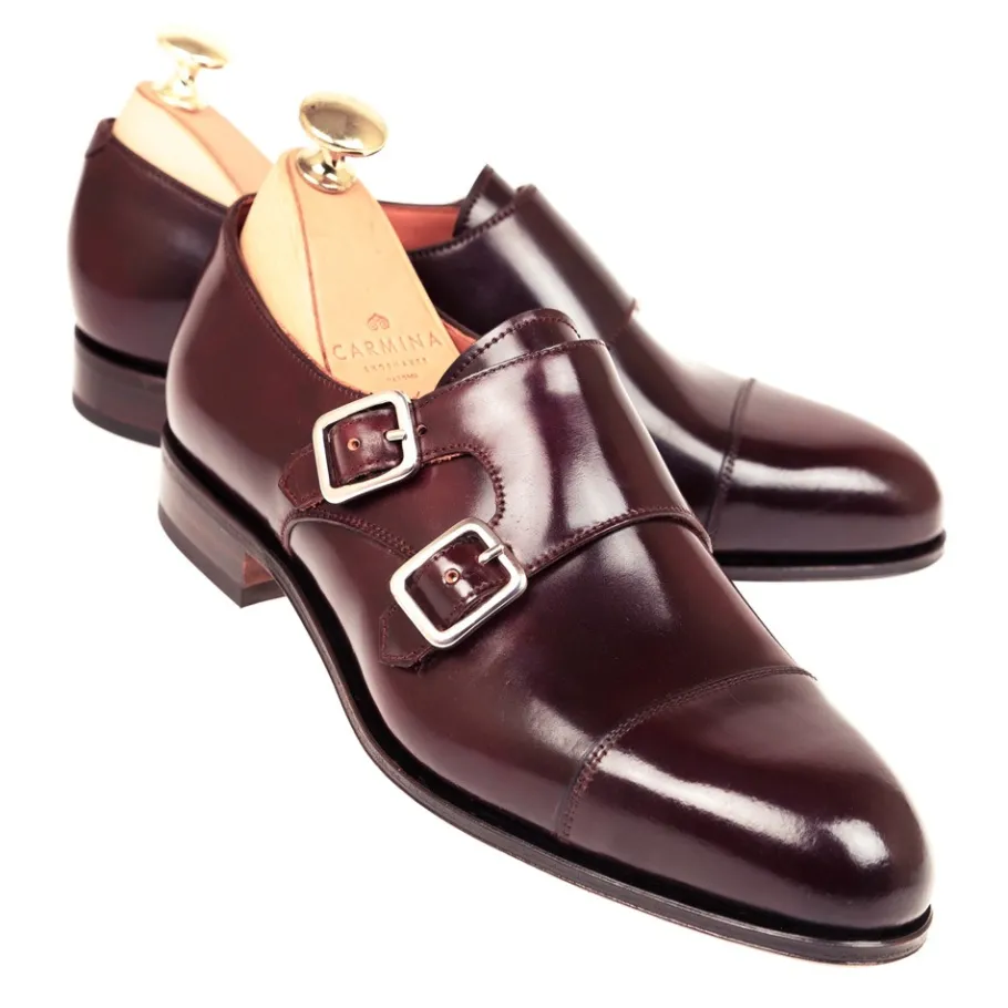 Sale Carmina CHAUSSURES DOUBLE BOUCLE FEMME CORDOVAN BORDEAUX | BURGUNDY