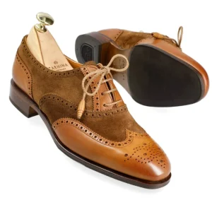 Best Sale Carmina CHAUSSURES OXFORD À BOUT D'AILE POUR FEMMES EN CUIR RUSTICALF/DAIM SNUFF | TANNED/SNUFF