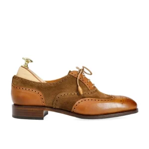Best Sale Carmina CHAUSSURES OXFORD À BOUT D'AILE POUR FEMMES EN CUIR RUSTICALF/DAIM SNUFF | TANNED/SNUFF