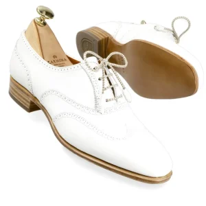 Outlet Carmina CHAUSSURES OXFORD BLANCHES POUR FEMMES EN VITELLO | WHITE