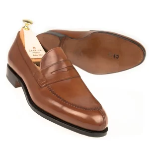 Outlet Carmina CORDOVAN PENNY LOAFERS 923 FOREST BOURBON