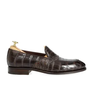 New Carmina FULLSTRAP PENNY LOAFERS EN ALLIGATOR MARRON | BROWN