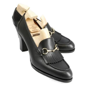 Fashion Carmina HEELED HORSEBIT LOAFERS IN VITELLO | BLACK