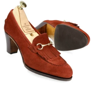 Cheap Carmina HEELED HORSEBIT LOAFERS IN RUM PUNCH SUEDE | RUMPUNCH