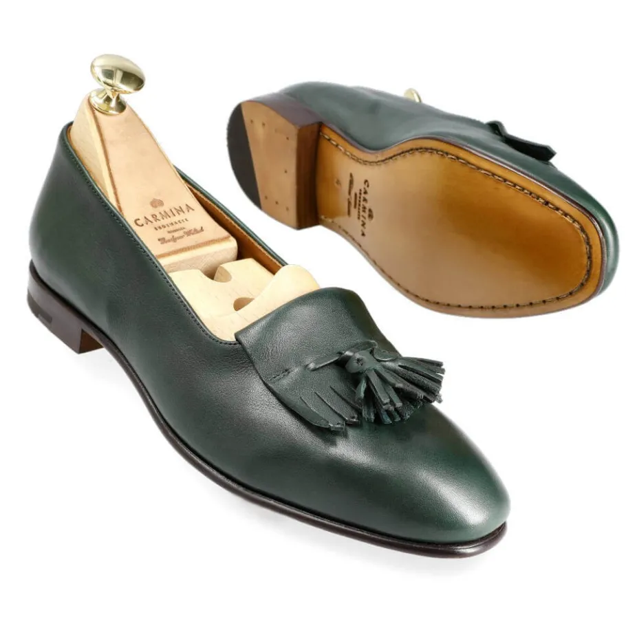 mocassins__gland_femmes_vert_rusticalf__carmina_1.webp Best Sale Carmina MOCASSINS À GLAND FEMMES VERT RUSTICALF | GREEN