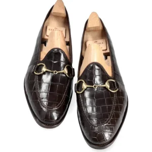 Hot Carmina MOCASSINS A BOUCLE ALLIGATOR MARRON | BROWN